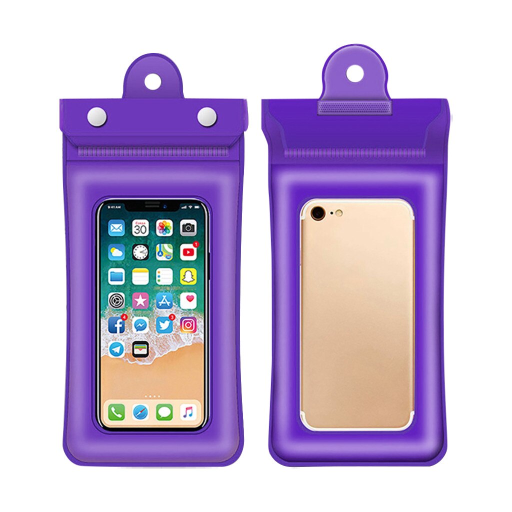 Waterdichte Tas Touchscreen Mobiele Telefoon Opbergtas Drie-Layer Verzegelde Opblaasbare Mobiele Telefoon Waterdichte Tas # YL5: Purple
