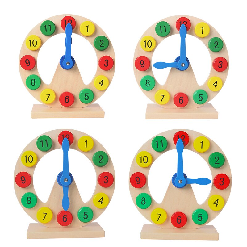 Wooden Toy Learn to Tell Time Wooden Digital Clock Teaching Aids Kids Baby Early Education Learning Math clock toys for children