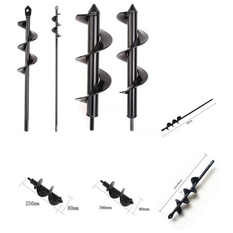 4 Maten Tuin Vijzel Boor Tool Spiraal Gat Digger Ground Boor Aarde Boor Voor Zaad Planten Tuinieren Hek Bloem planter