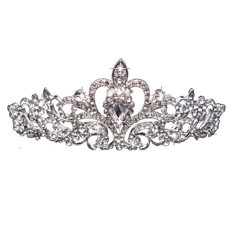 Diadème mariée hårtilbehør til piger spinki diadem og kroner fuld rhinestone knude krone rombe hår kam: Default Title