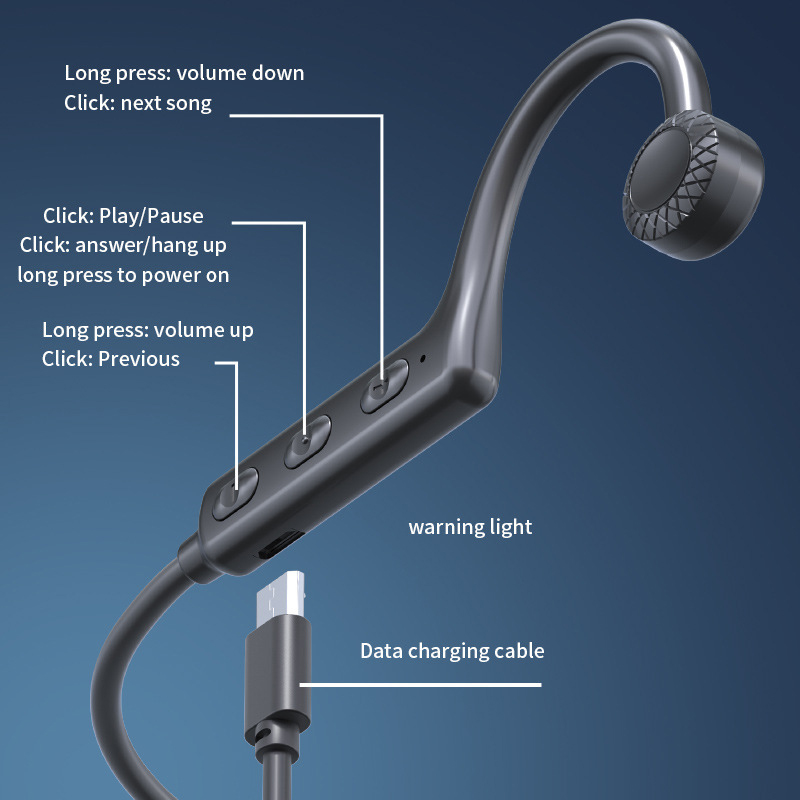 Knochenleitung Bluetooth Kopfhörer Drahtlose Bluetooth Headset HIFI Audio Nicht-in-Ohr Sport Wasserdichte Musik Kopfhörer