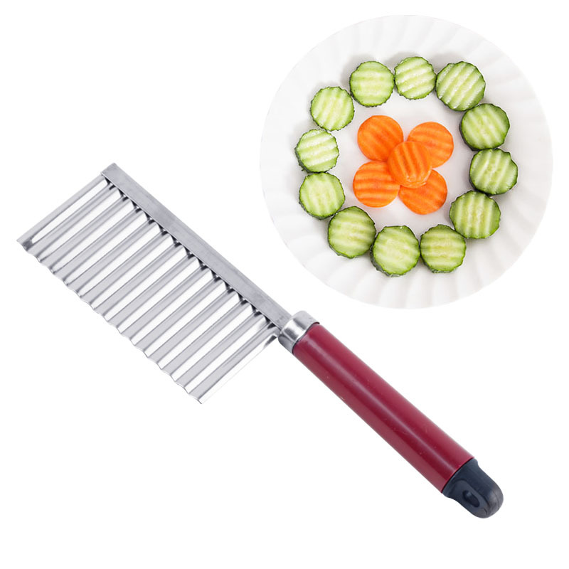 Cuchillo de acero inoxidable con forma de onda para patatas fritas, aparatos domésticos, manual, herramientas de cocina, buenas cosas