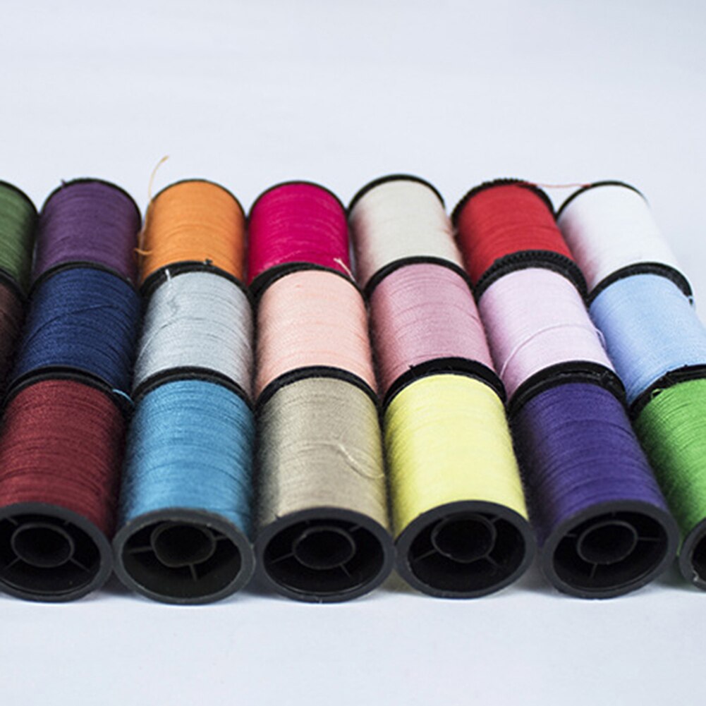 24Pcs Mixed Color Yarn Sewing Thread Household Needle DIY Roll Machine Handcraft Embroidery Sewing Thread Kit Accessories