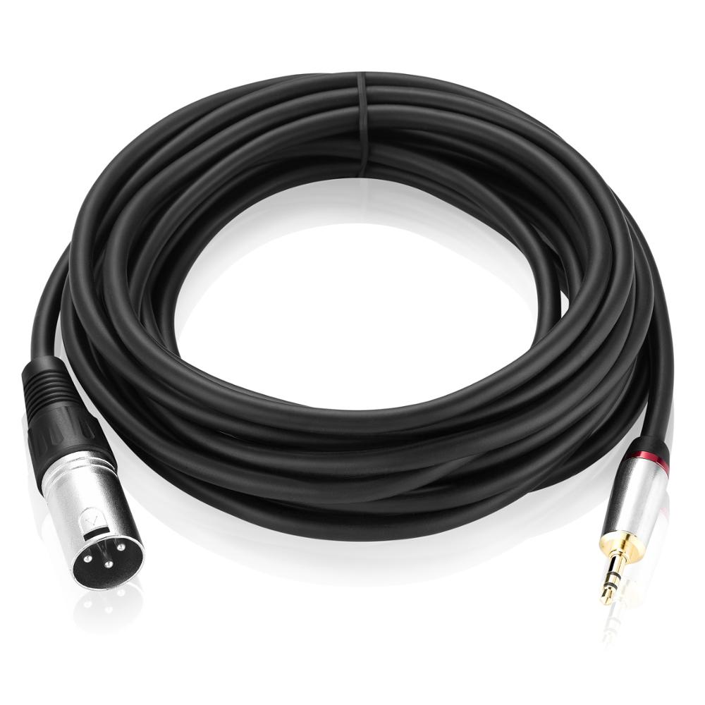 Bochara 3.5mm Stereo Jack Male to XLR Male Cable Shielded For Microphone 1.8m 3m 5m 10m