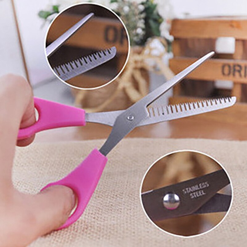3Pcs Professionele Roze Diy Vrouwen Meisje Pony Artefact Tool Kit Kapper Gereedschappen Snoeien Schaar