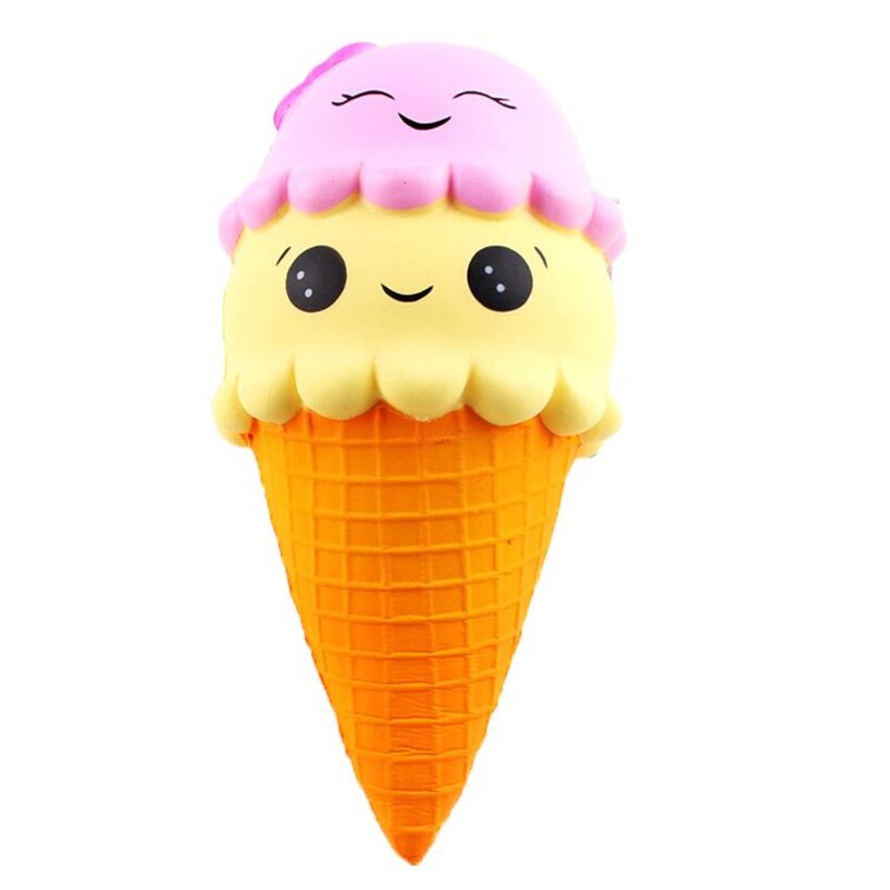 Jumbo 22CM Del Fumetto Doppia Smiley Viso Ice Cream Squishy rimbalzo Lento Aumento Dolce profumato Pendenti E Ciondoli Cibo Pane Giocattoli Del Capretto RE2