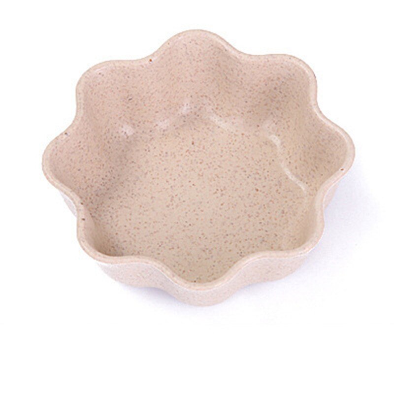 Seasoning Dish Flower Heart Round Shape Snack Plate for Sugar, Soy Sauce, Vinegar and Almost All Kinds of Seasoning Pink Flower: flower khaki