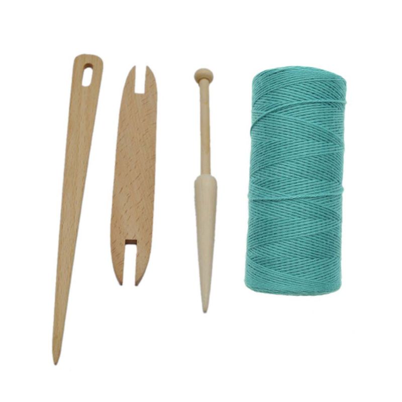 Juego de 4 unids/set de palos de lanzadera de madera Natural, aguja de tejer, telar, hilo de urdimbre, hilo, manualidades DIY: DGN