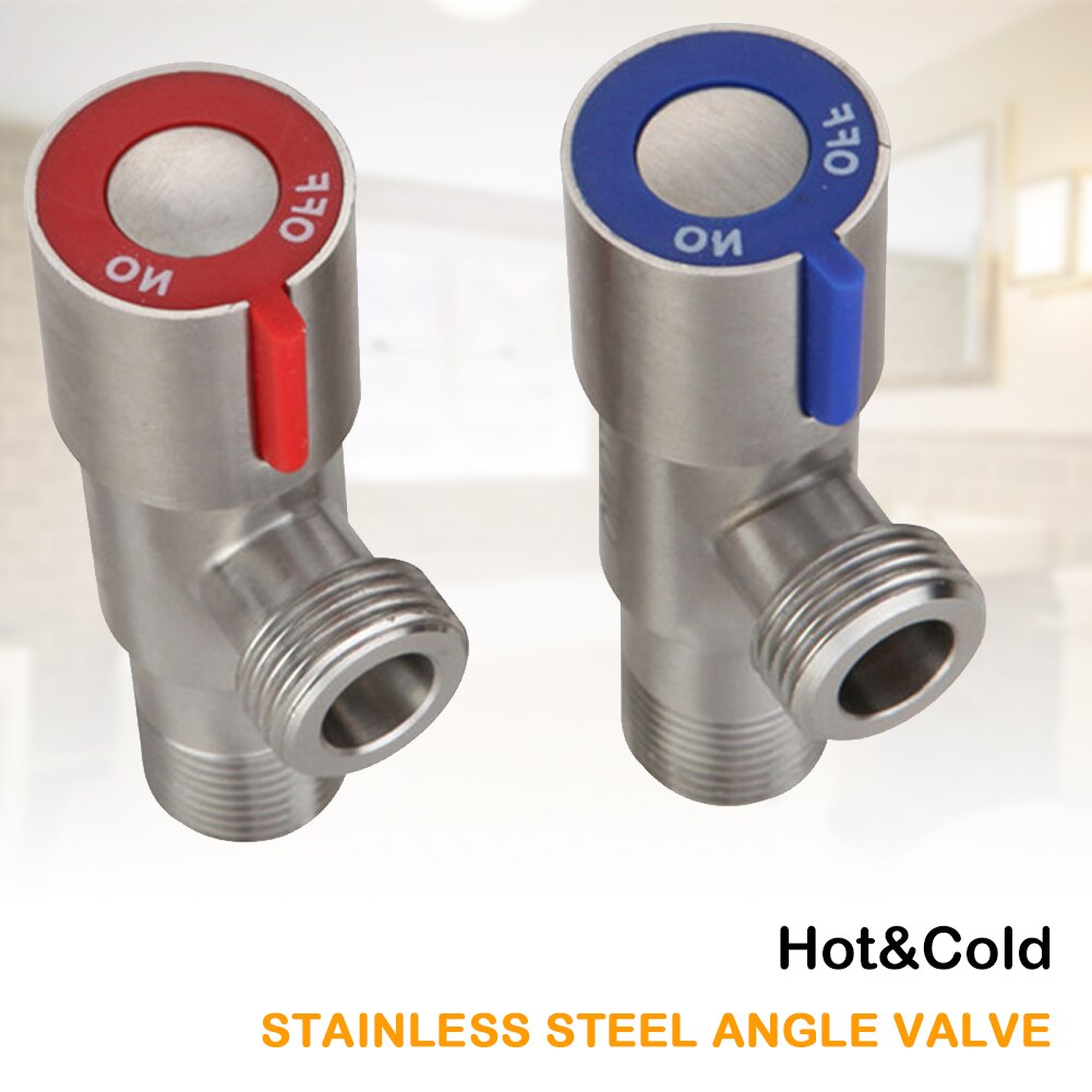 Toilet Stainless Steel Angle Stop Valve 1/2" Inlet and Outlet Quarter-Turn Shut Off Valve for Kitchen Bathroom