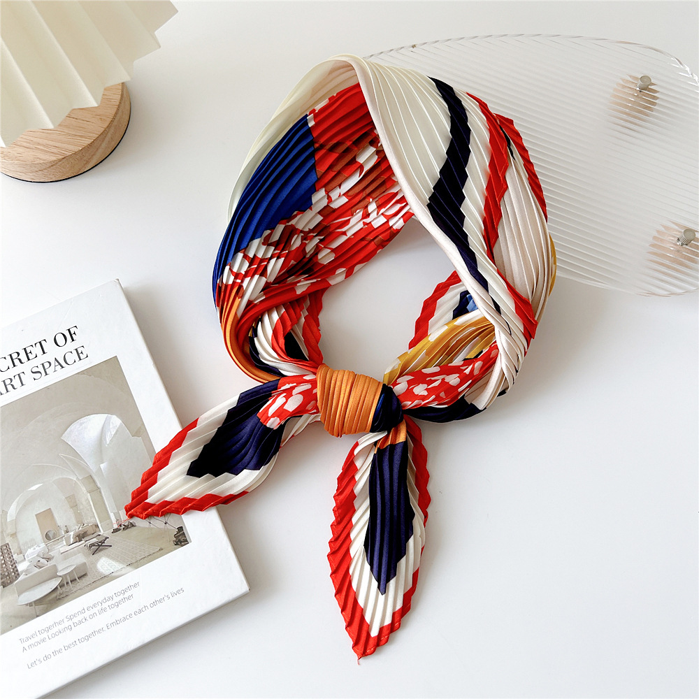 70*70Cm Vouwen Bloemenprint Vierkant Haar Sjaal Bandana 'S Haarband Hoofdband Hoofddoek Hoofddoek Tulband Omslagdoek: MULTI
