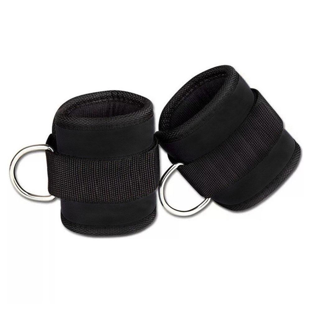 1pair Loop D Buckle Ankle Strap Ankle Straps Fitness Bands Cuffs Neoprene For Cable Machines Resistance Padded Leg Work J6T4: black
