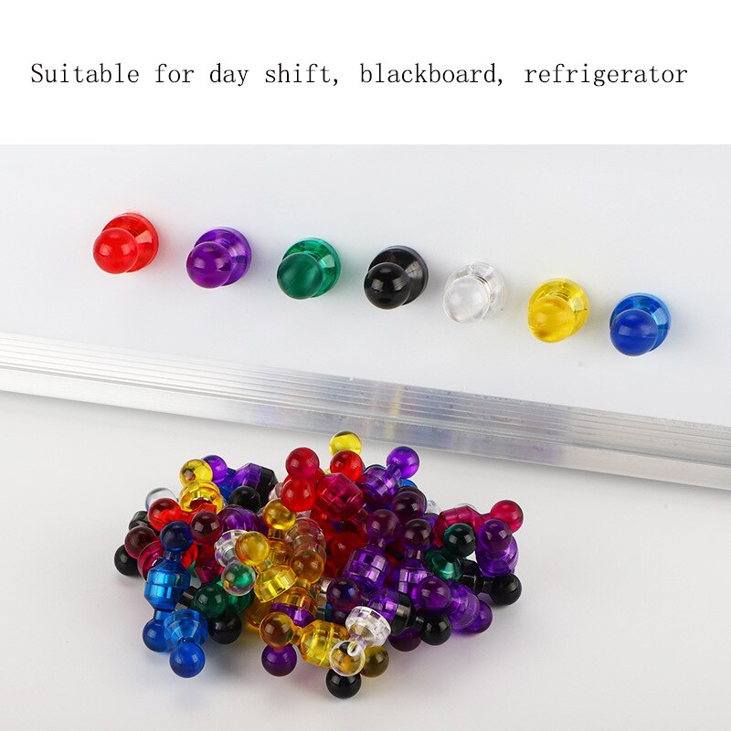 50 stk push pin magneter tommelfingerstifter stærke neodym magneter kegler køleskab whiteboard magneter kontor hjemmeværktøj 7 farver magnet