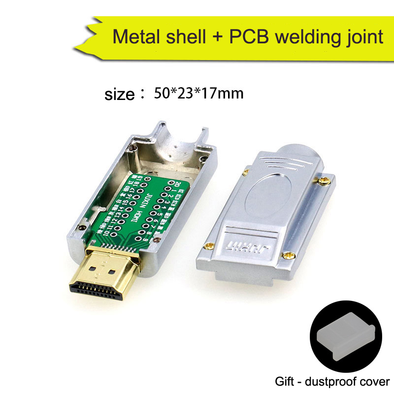 Conector HDMI sin soldadura 2,0, enchufe de cable de alta definición, placa de circuito de soldadura HDMI, Terminal macho DIY, adaptador de reparación de línea HD 4K: Azul