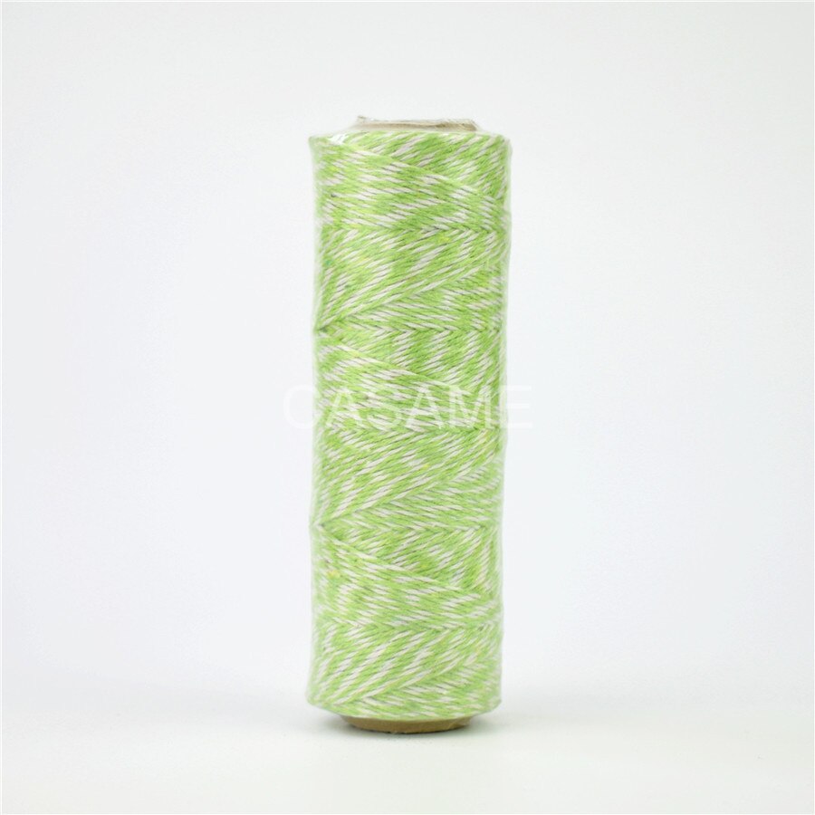 100% natural cotton rope 4ply (100Yards) 1pcs thin Bakers twine color baker twine silver gold red pink cotton string color: lime green
