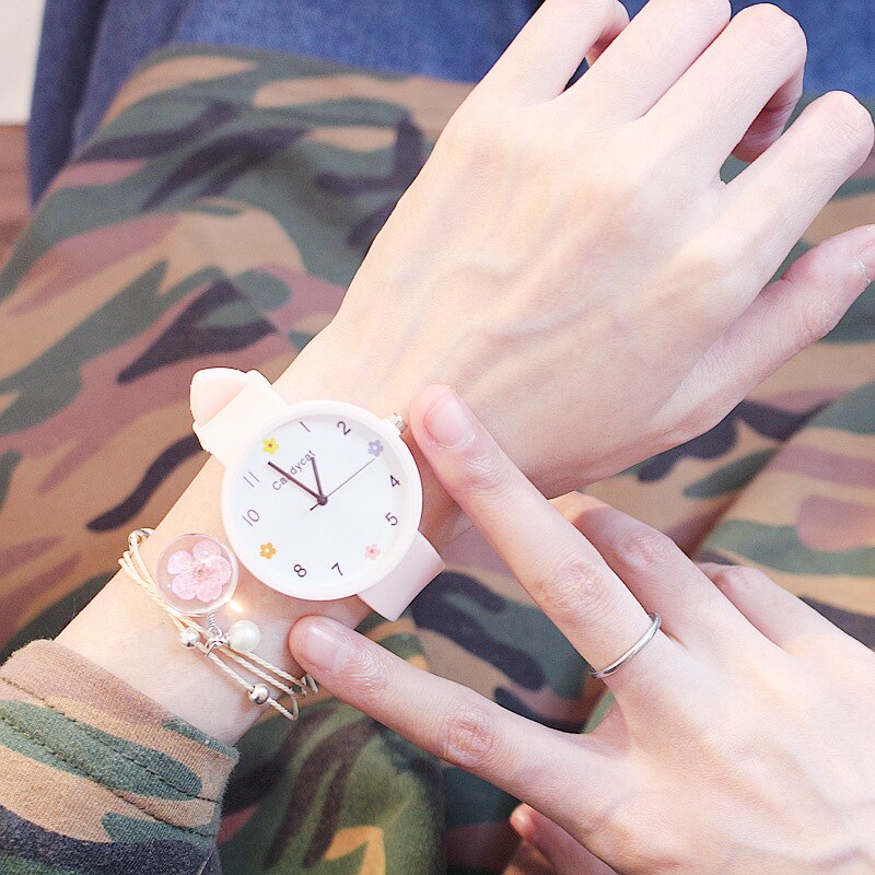 Cute Cherry Blossom Children Women Watch Pink Sili... – Grandado