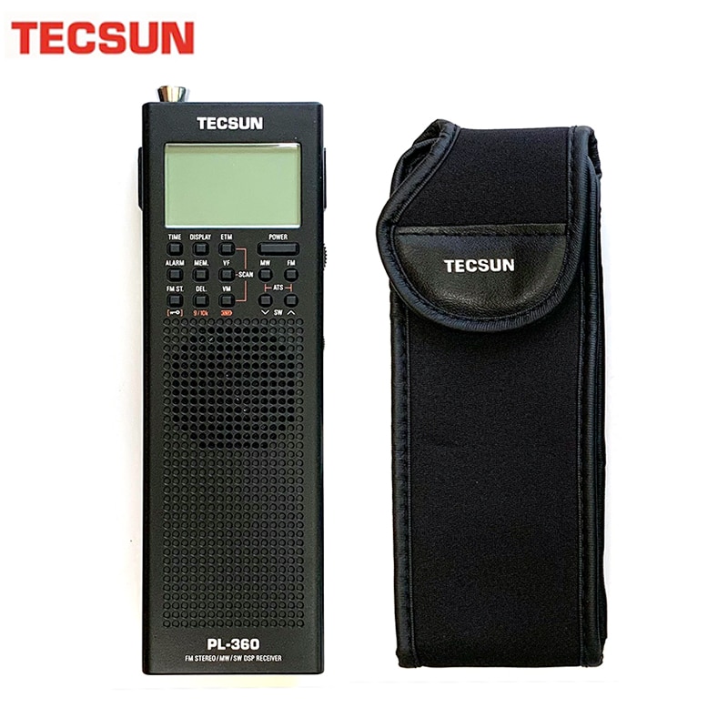 Tecsun-receptor DSP PL-360 Radio FM MW SW LW, antena externa AM, grabadora de Radio portátil para exteriores,