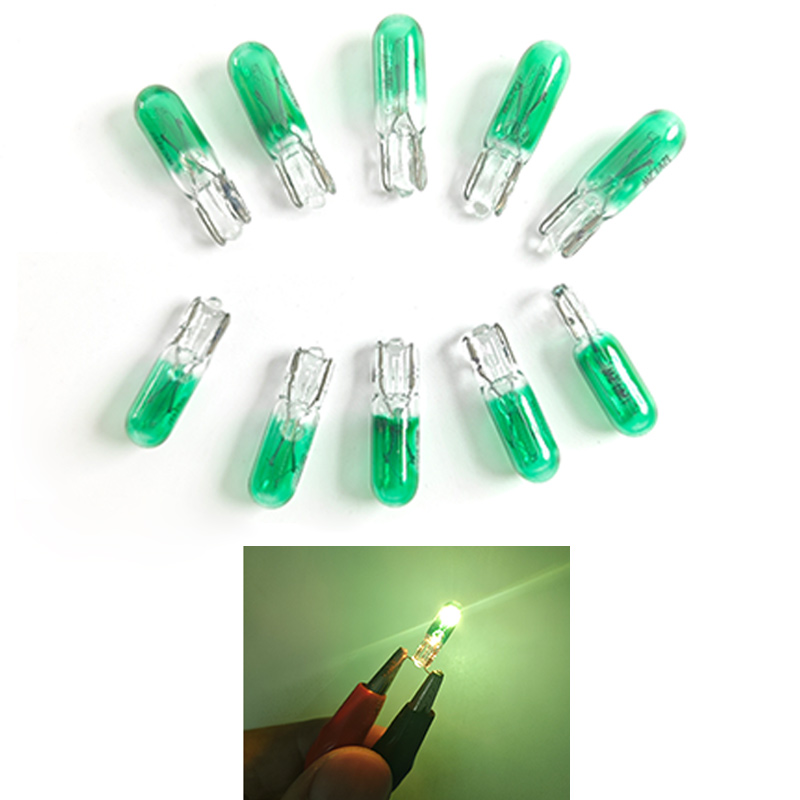 10 Uds T5 12v 1,2 w W2W lámpara halógena blanca para coche luces de instrumentos bombilla para tablero luz Interior de coche estilo de coche: RGB