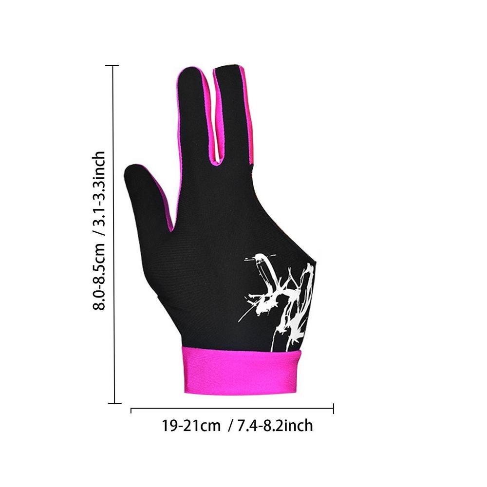 Guantes de 3 dedos para ejercicio, antideslizantes, ajustables, transpirables, finos y sedosos, proceso de empalme de billar, guantes de mesa de billar de 3 dedos: Negro