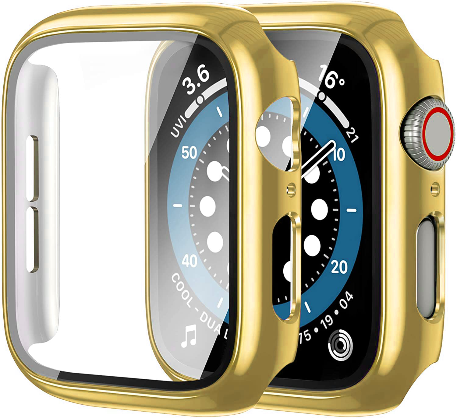 Szkło + pokrowiec na Apple Watch Case 44mm 40mm 42mm 38mm akcesoria platerowane ochraniacz ekranu iWatch seria 6 5 4 3 se 7 45mm 41mm