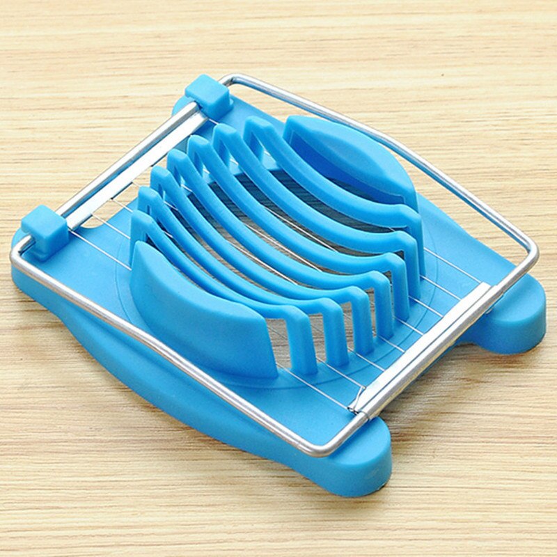 Multifunctionele Roestvrij Staal Gesneden Ei Snijmachines Bewaard Ei Verdelers Splitter Cutter Eieren Gadgets Salade Keuken Gereedschap: Blauw