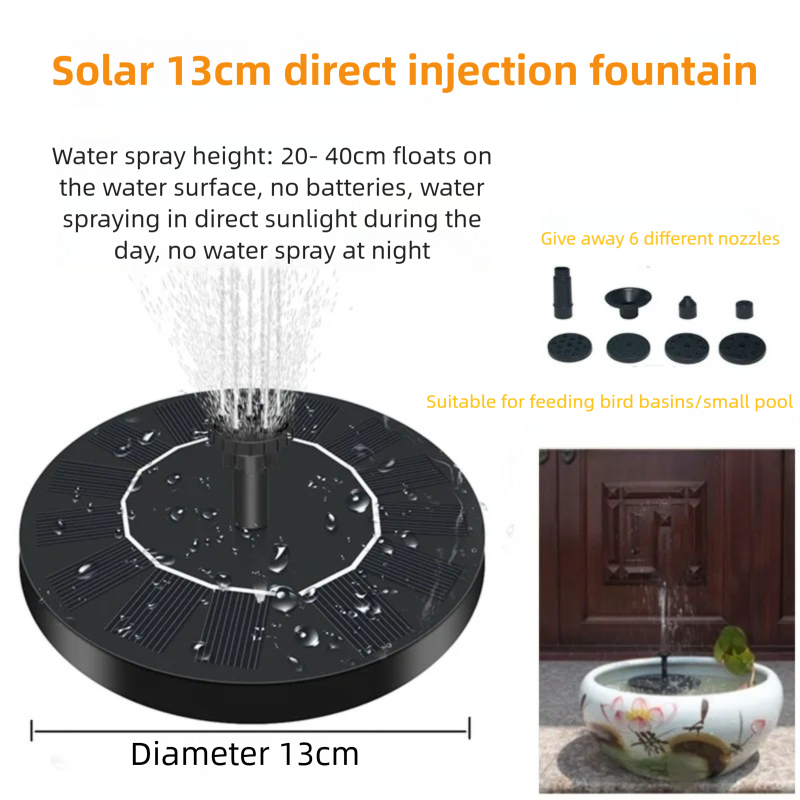 Waterfontein op zonne-energie voor vogelbad fonteinpomp op zonne-energie Zonnepaneelkit Waterfontein voor tuin buiten: Digitale Camouflage