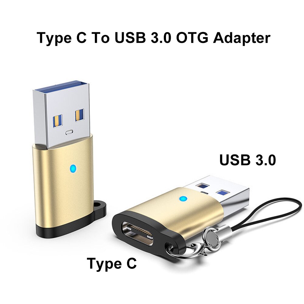 Usb Naar Usb Type C Otg Adapter Led Usb C Male Naar Usb 2.0 3.0 Converter Voor Mackbook Pro Samsung xiaomi Huawei USB-C Otg Connector: G Type-c to USB 3.0