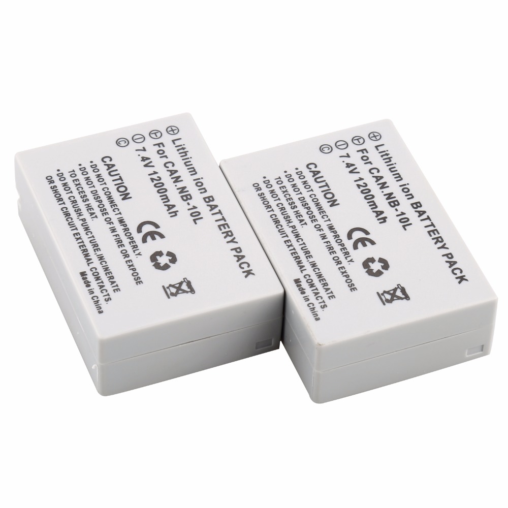 2 st probty 1200 mah nb -10l nb 10l nb10l batteri för canon powershot  g15 g16 g1x g3x sx40 sx40hs sx50 sx60 hs digitalkamera