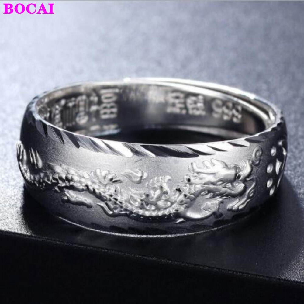 S999 bague en argent sterling pour hommes et femmes artisanat en argent thaïlandais simple dragon anneau d'ouverture personnalité bague Phoenix pour les femmes: A