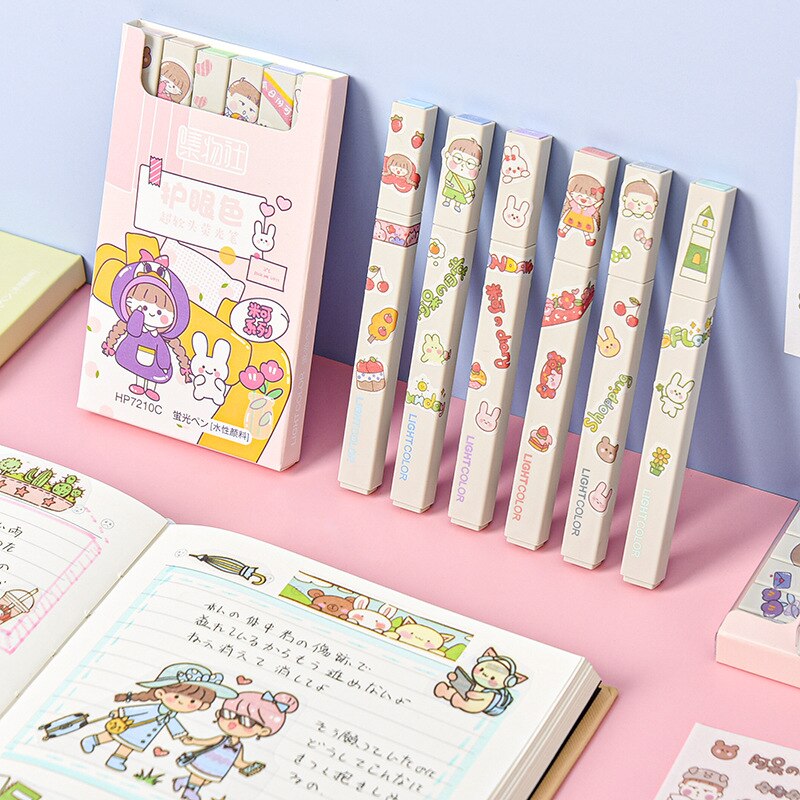 36 teile/los Kawaii Feste Farbe Auge Schutz Textmarker Nette Zeichnung Marker stifte Werbe Büro Schule Liefert