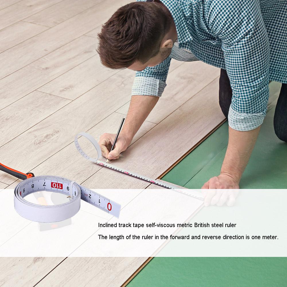 1m Stainless Steel Miter Track Tape Measure Self Adhesive Metric Scale Ruler Rust-Proof Durable And Wear-Resistant