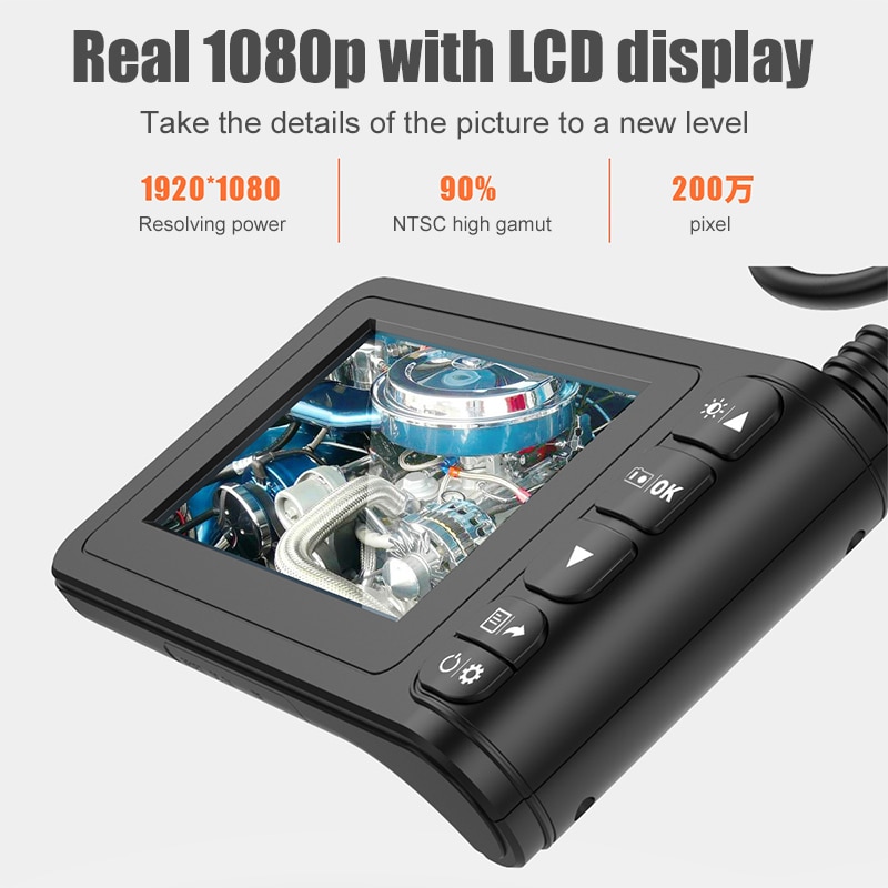 Endoscope industriel tenu dans la main 4.3 pouces écran LCD Endoscope haute définition 1080P tuyau caméra d'inspection avec lumière LED V