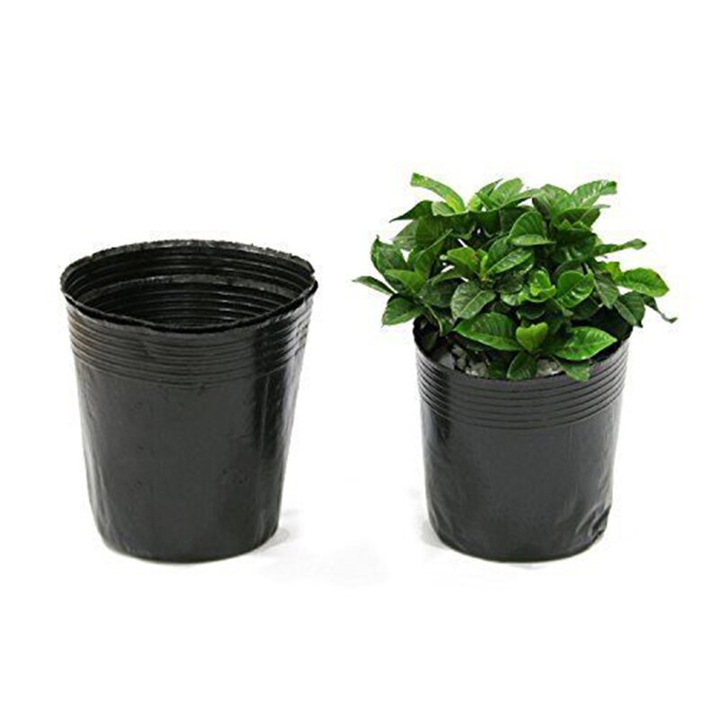 Pot de culture de plantes en plastique souple noir, Pot de culture de plantes, bol de Nutrition, tasse de semis, jardinière de jardin de balcon, 100 pièces #