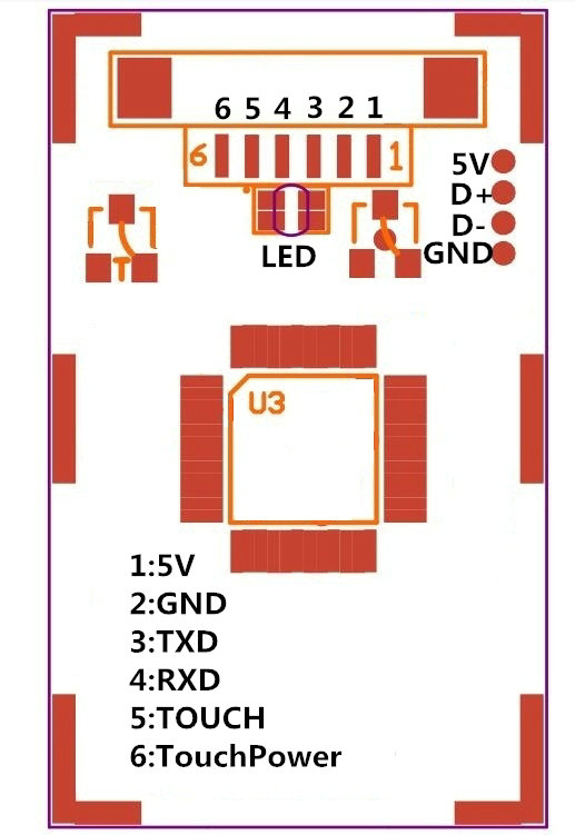 R301T Semiconductor Fingerprint Module/Sensor Fingerprint Recognizer