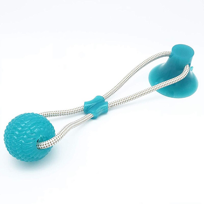 Silicon Pet Dog Toys Suction Cup Tug Dogs Chewing Push Ball Toy Pet Tooth Cleaning Dog Toothbrush for Puppy large Dog Biting Toy: C light blue
