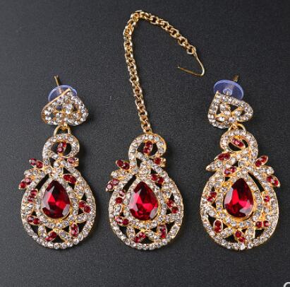 13 Kleuren Etnische Indiase Saree Dansen Oorbellen Voor Vrouwen Wenkbrauwen Indische Kleding Accessoire Party: C