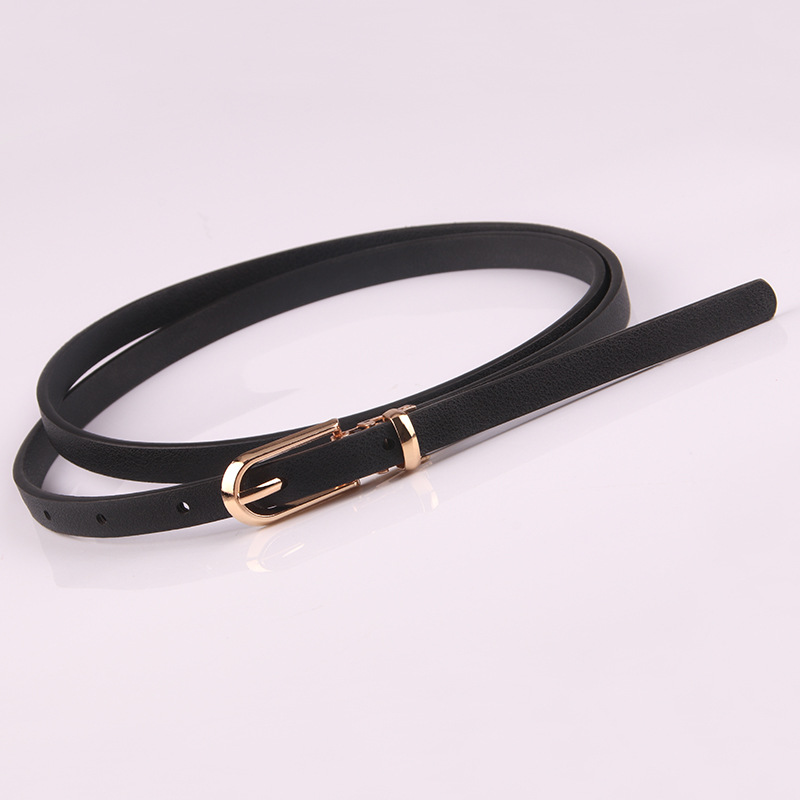 Cinturones de mujer a la , negro, azul, blanco, rosa y rojo, cinturón fino y delgado con hebilla, cinturón ajustable, vestido de verano, correa para pantalones vaqueros, cinturones de Pu