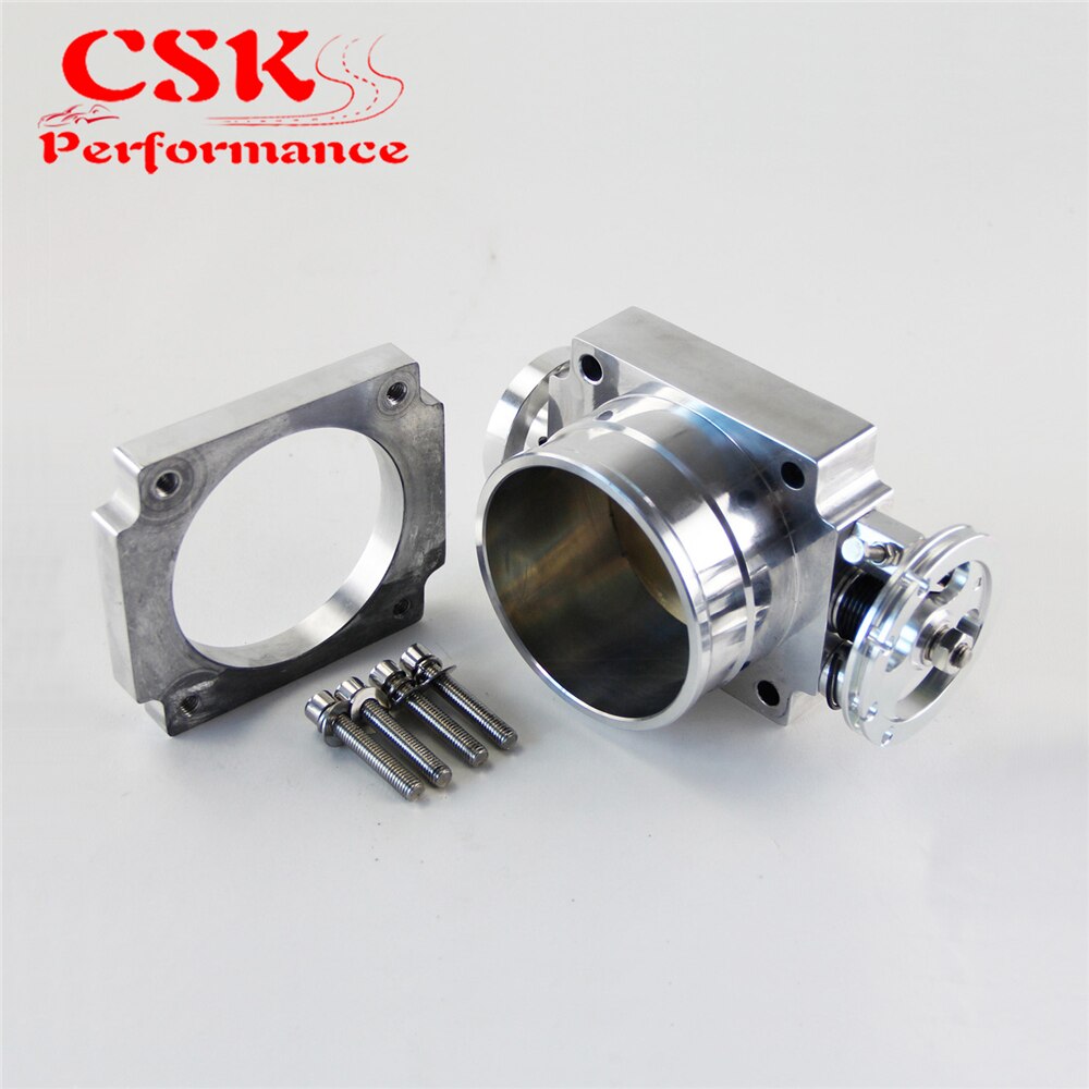 70MM THROTTLE BODY PERFORMANCE INTAKE MANIFOLD BILLET ALUMINUM HIGH FLOW Silver