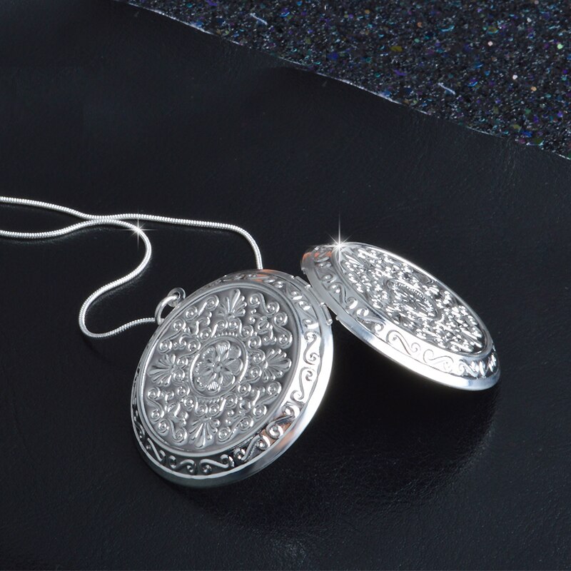 Vintage Earl Paleis 925 Sterling Zilveren Ketting Ronde Medaillon Hanger Ketting Foto Kraag Kettingen Valentijnsdag