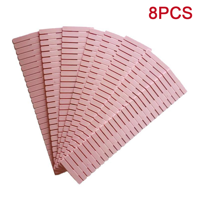 Multipurpose Drawer Storage Divider Adjustable Plastic Storage Cabinet Makeup Sock Underwear Drawer Organizer Board of Cabinets: Red