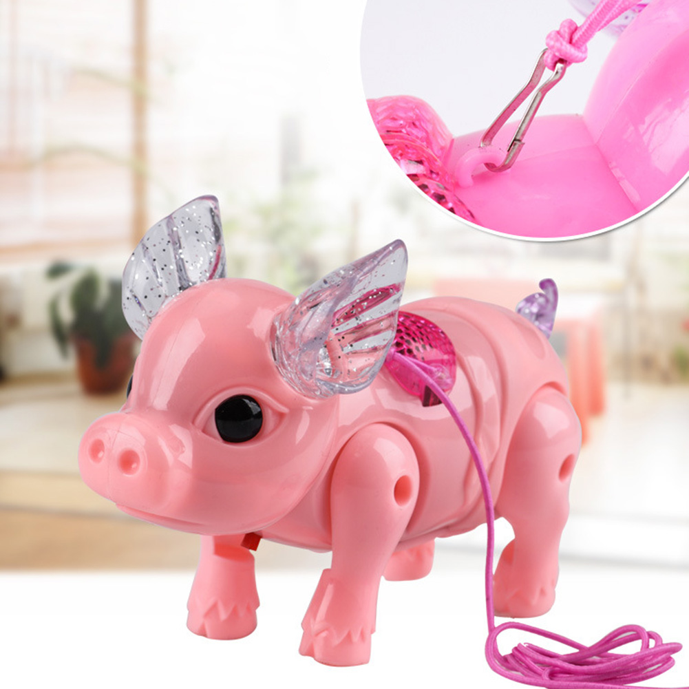 Jouet cochon Musical et marche électrique pour enfant, Robot électronique interactif avec laisse, d'anniversaire