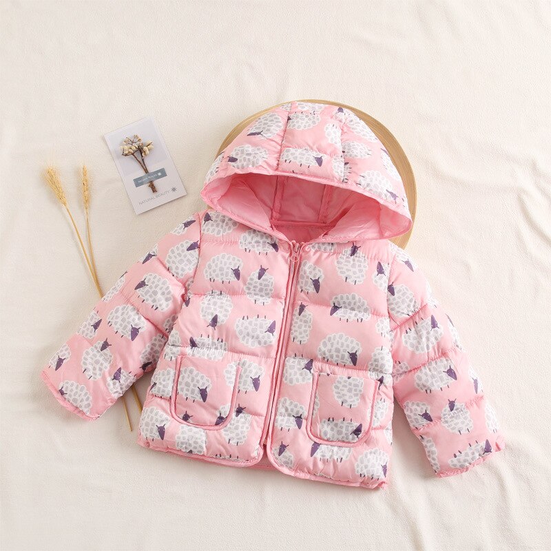 Winterjas Voor Kinderen 90% Katoen Cartoon Dier Patroon Warm Capuchon 2-6T Parka Unisex Kleding Bovenkleding: pink / 5T