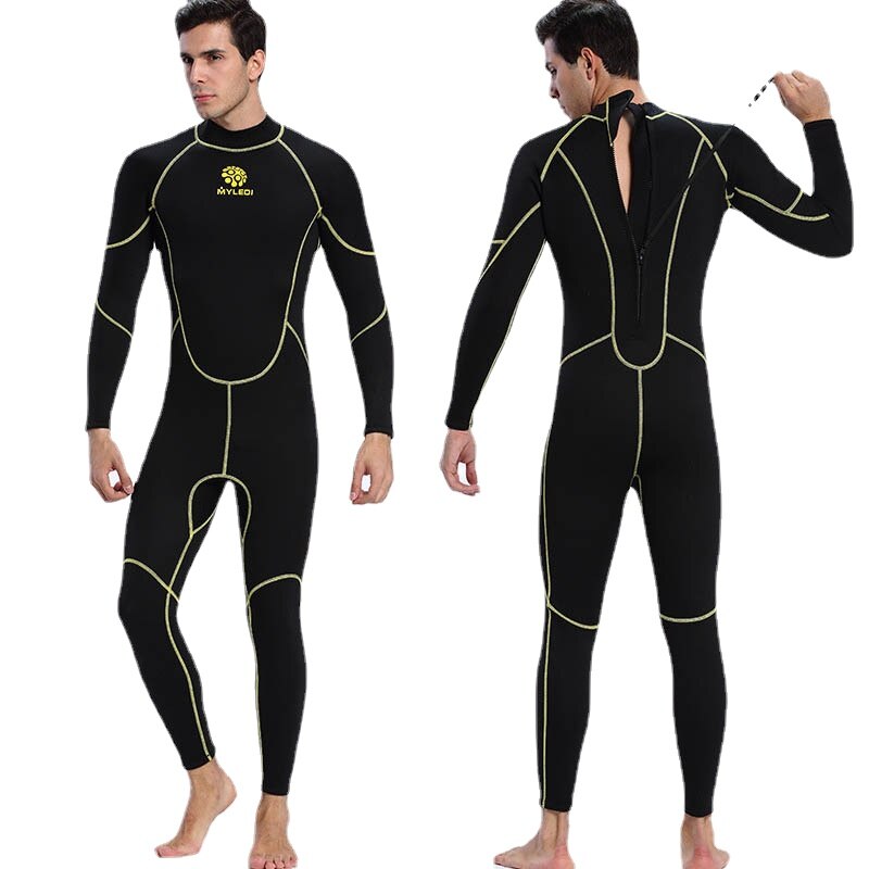 Men Diving Suit 3mm Neoprene Full Body Wetsuit Swimming Surfing Diving Snorkeling Suit Back Zip Jumpsuit Diving Suit