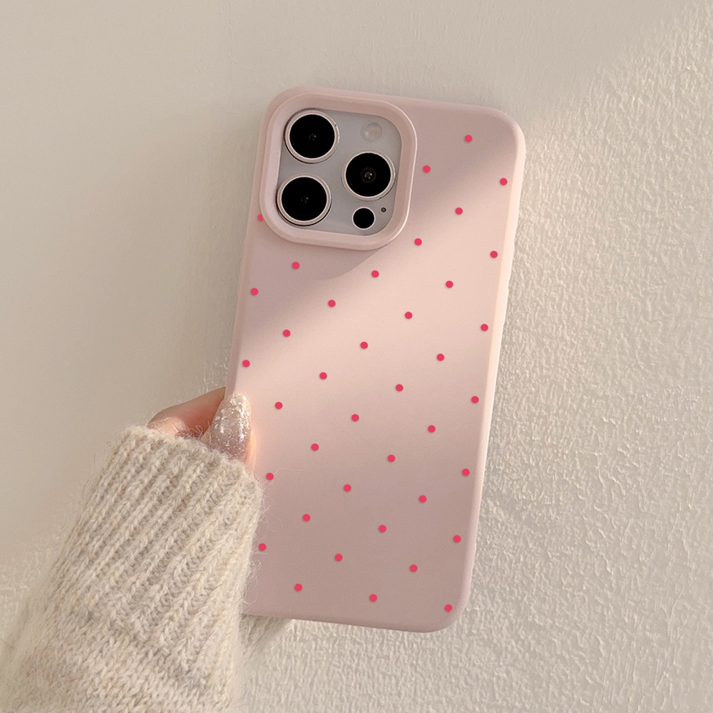 Cute Cartoon Cherry Pattern Phone Case For iPhone 16 15 14 13 12 11 Pro Max Plus Silicone Shockproof Cases Cover