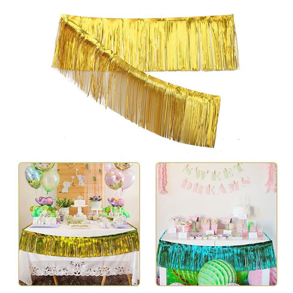 2m Birthday Party Backdrop Curtain Metallic Foil Fringe Shimmer Backdrop For Wedding Anniversary Baby Shower Photo Zone Bac H9z0