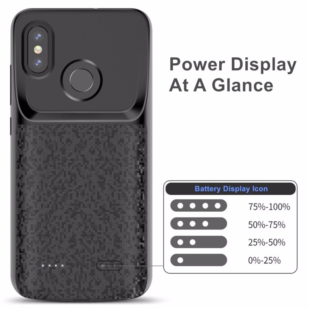 4700 MAH pour Xiao mi 8 chargeur de batterie boîtier externe intelligent Capa batterie couverture batterie externe pour Xiao mi 8 chargeur de batterie