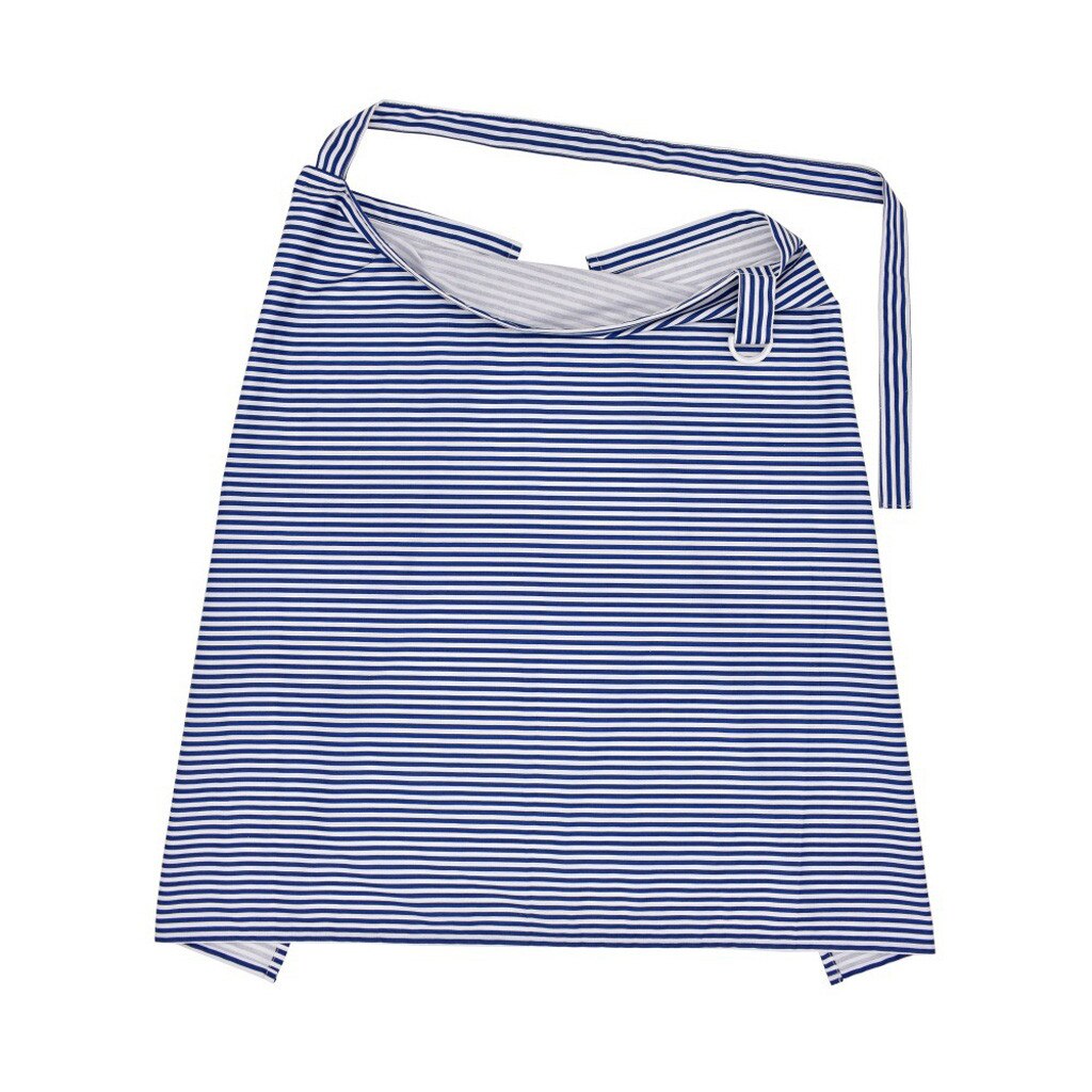Baby Baby Borstvoeding Mum Strip Print Verpleging Cover Uier Schort Sjaal Verpleging Cover Deken Zonnescherm: Navy
