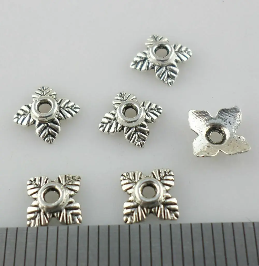 300 stk. 200 stk. 100 stk. tibetansk sølv/guldtonet legering 4 bladperlehætter til smykkefremstilling 6mm perler gør-det-selv håndværk