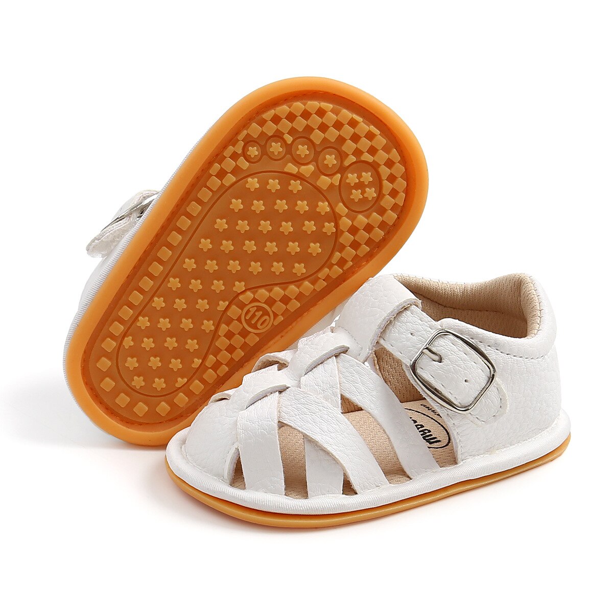 Sandalias de verano para niños y niñas, zapatos de estilo romano de piel sintética suave, antideslizantes, para primeros pasos,
