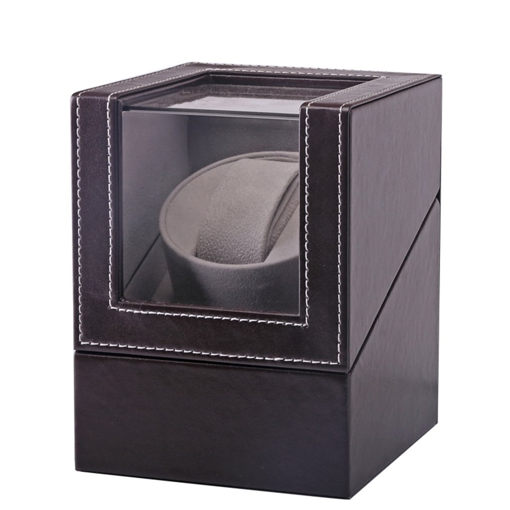 Agitador de reloj con Motor de alta clase con enchufe europeo/US/AU/UK, soporte para devanadera, exhibidor automático, mecánico, negro y marrón: 02