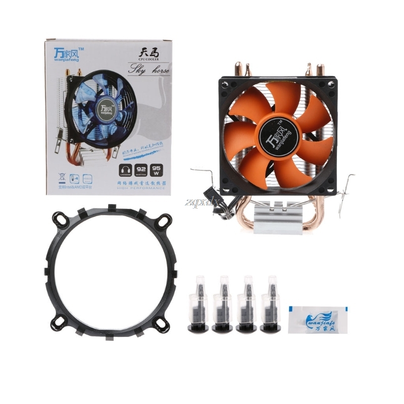 Fan Kühler Dual Heatpipe Aluminium PC CPU Kühler Lüfter Für Intel 775/1155 AMD 754/bin2 Schiff